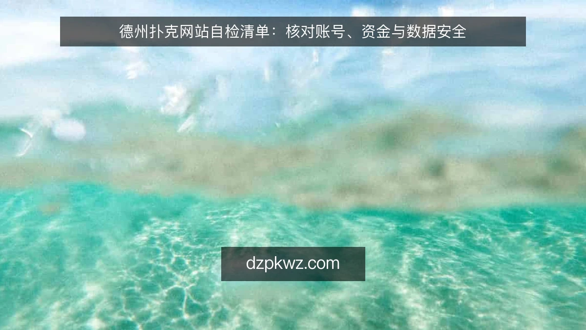 德州扑克网站自检清单：核对账号、资金与数据安全